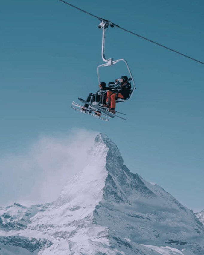 Aerosilla frente al Matterhorn